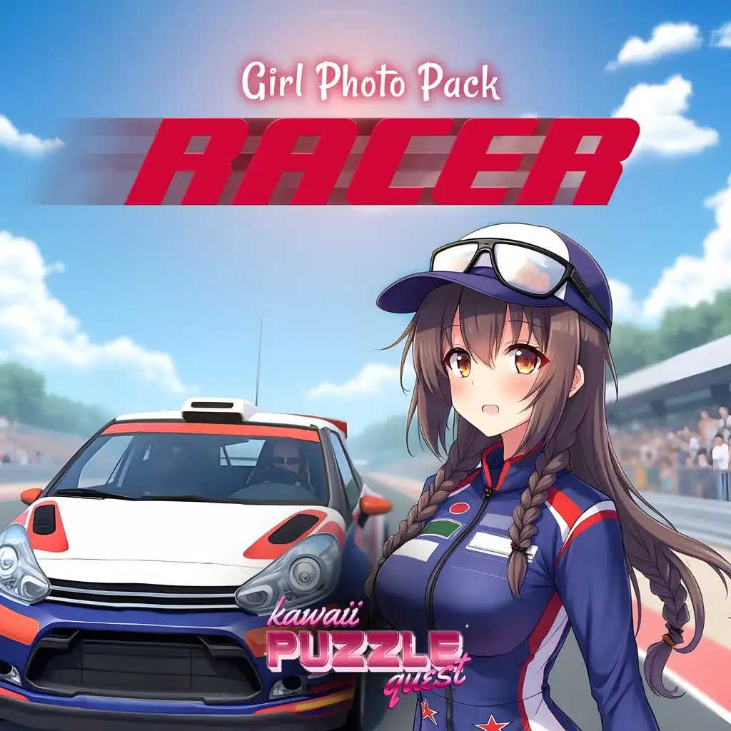 Kawaii Puzzle Quest - Racer Girl Photo Pack — Kawaii Puzzle Quest