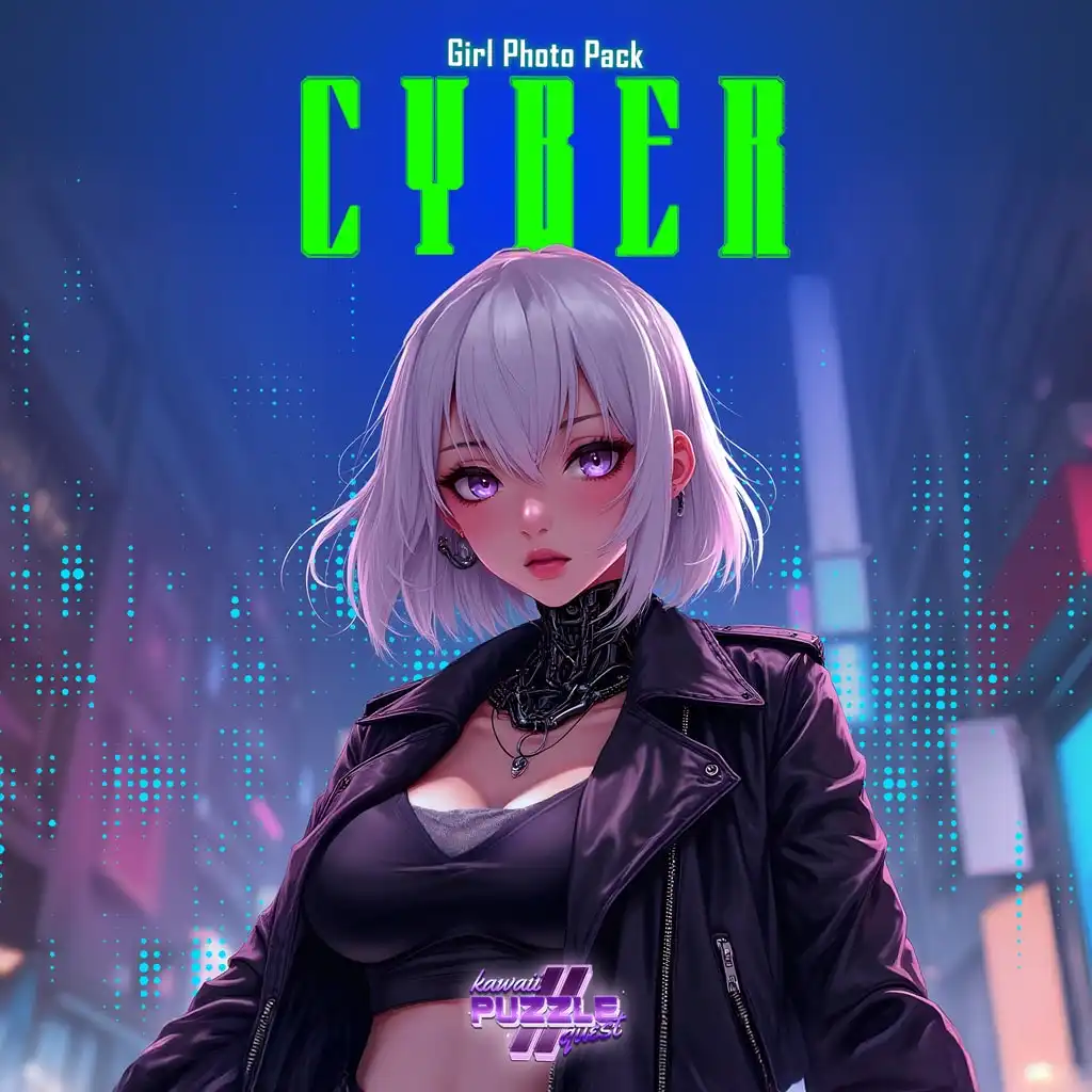 Kawaii Puzzle Quest 2 - Cyber Girl Photo Pack — Kawaii Puzzle Quest 2