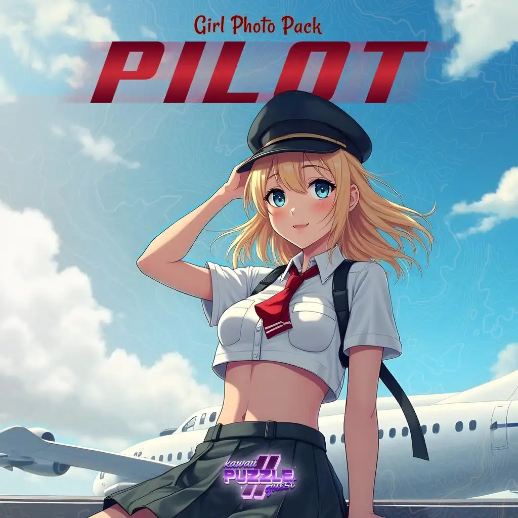 Kawaii Puzzle Quest 2 - Pilot Girl Photo Pack — Kawaii Puzzle Quest 2